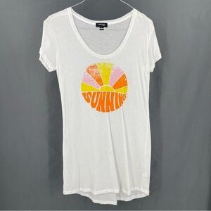 Wildfox "Sunning Tourist Crew" Coverup Tunic Short Sleeve Tee Shirt Dress